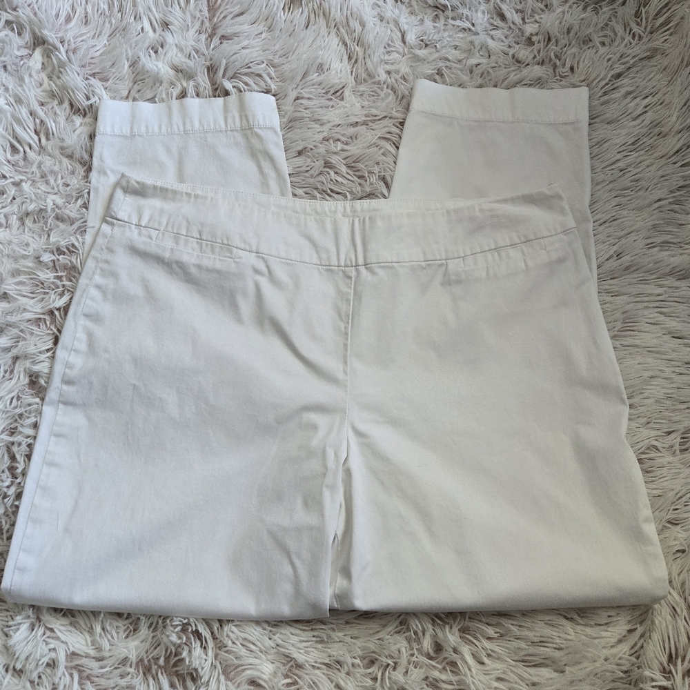 COLDWATER CREEK cotton ankle pant slim fit side zipper capri skinny Plus Size 14